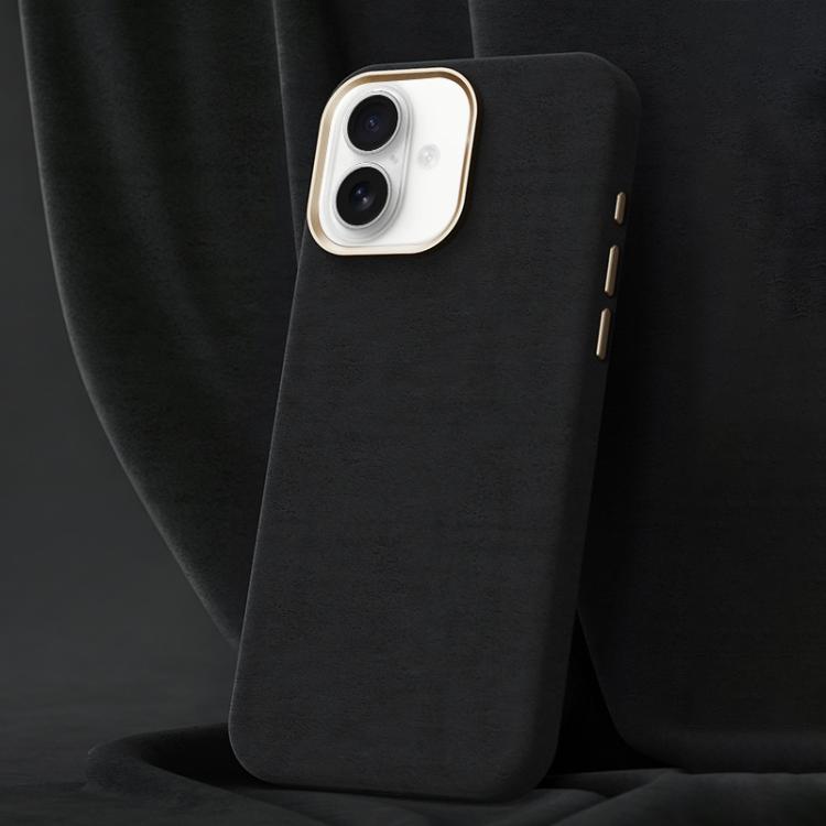 For iPhone 16 Ottilan Series Full Coverage Magnetic Microfiber Leather PC Phone Case(Dark Grey)