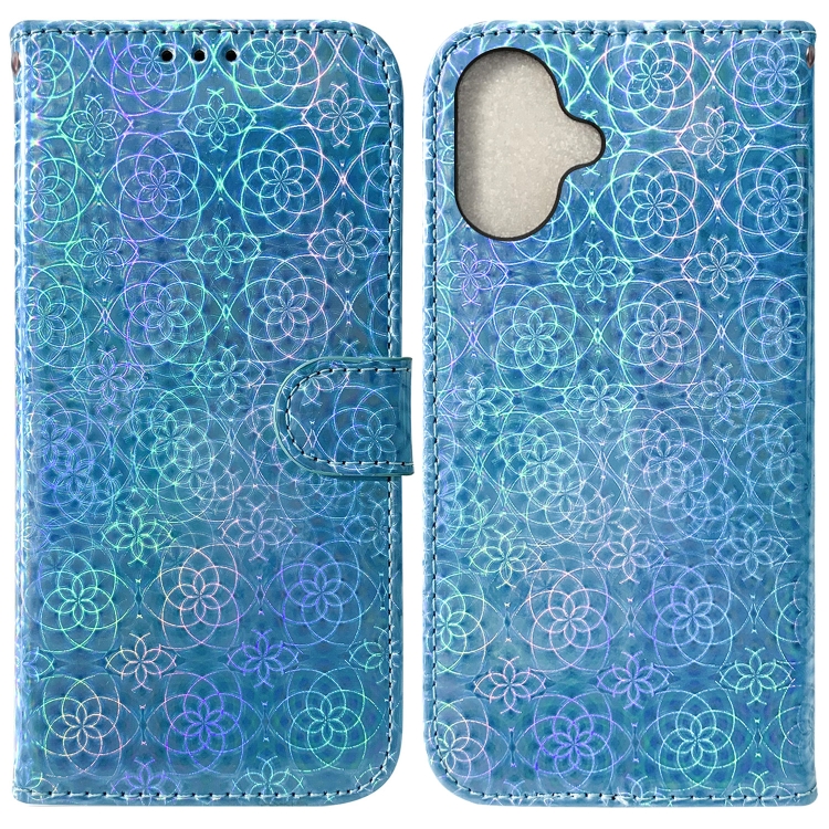 For iPhone 16 Plus Colorful Magnetic Buckle Leather Phone Case(Blue)