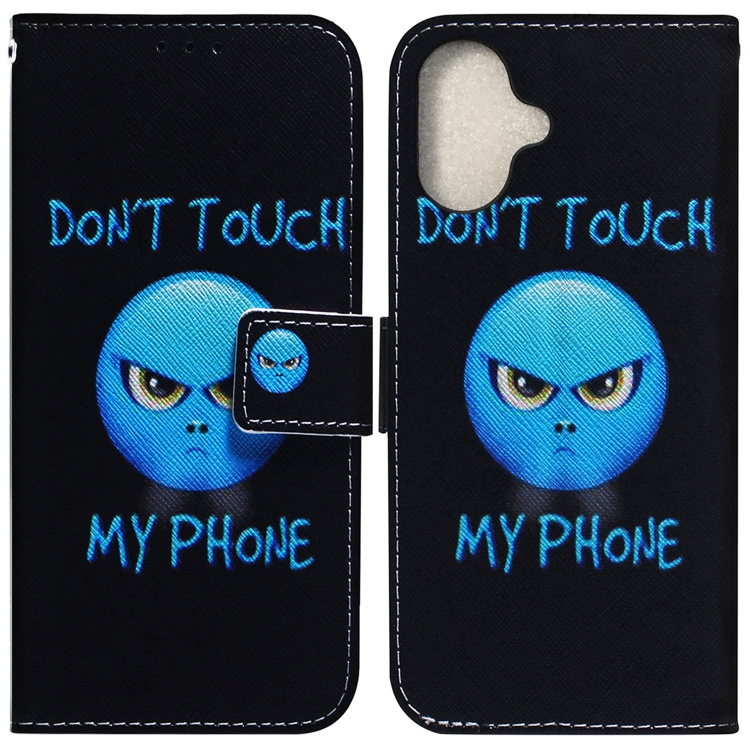 For iPhone 16 Plus Coloured Drawing Flip Leather Phone Case(Anger)