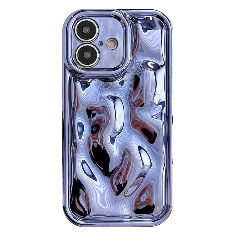 For iPhone 16 Plus Electroplating Meteorite Texture TPU Phone Case(Blue)