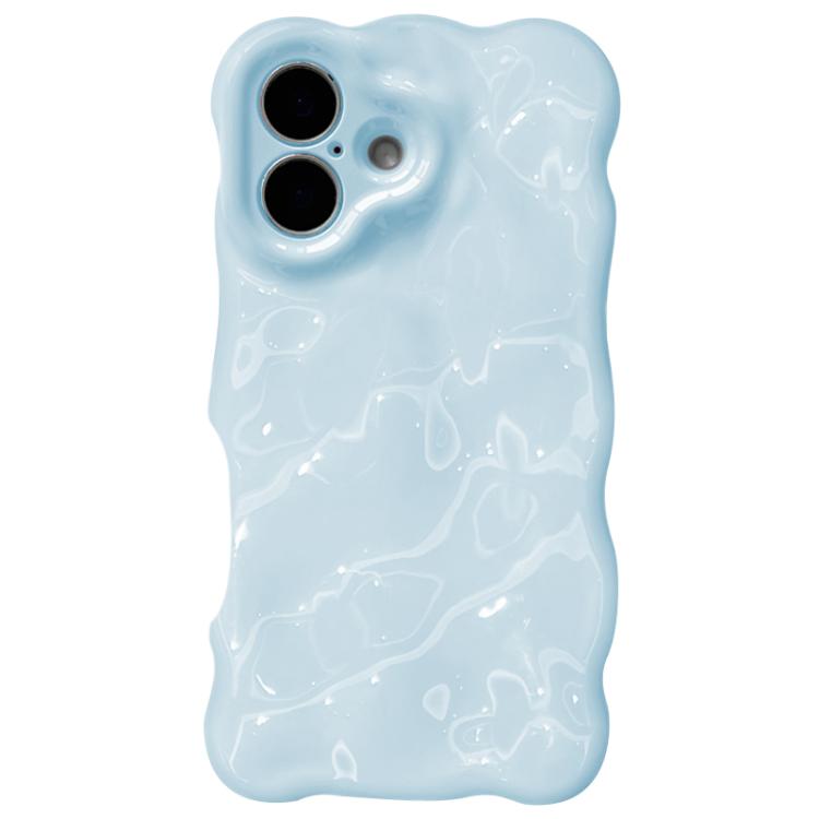 For iPhone 16 Plus Wave Bubbles TPU Phone Case(Baby Blue)
