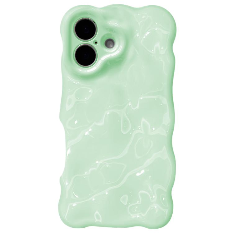 For iPhone 16 Plus Wave Bubbles TPU Phone Case(Baby Green)
