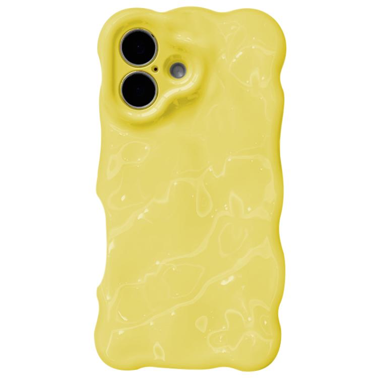 For iPhone 16 Plus Wave Bubbles TPU Phone Case(Baby Yellow)
