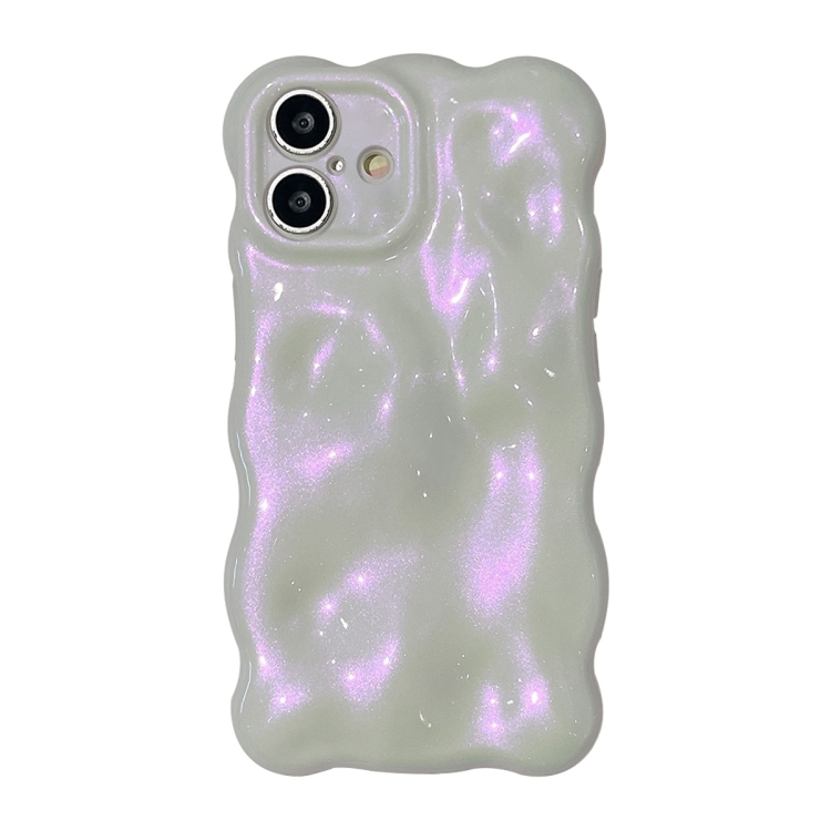 For iPhone 16 Plus Wave Bubbles TPU Phone Case(Glitter Pink)