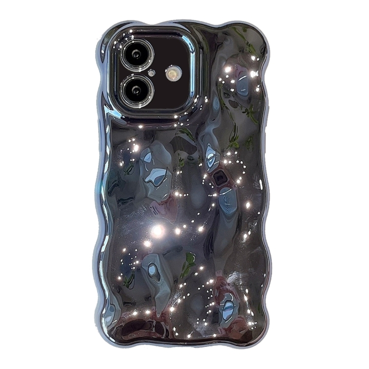 For iPhone 16 Plus Wave Bubbles TPU Phone Case(Painted Blue)