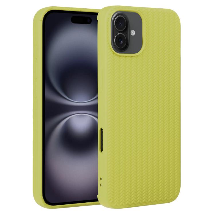 For iPhone 16 Plus Weave Texture Silicone Phone Case(Green)