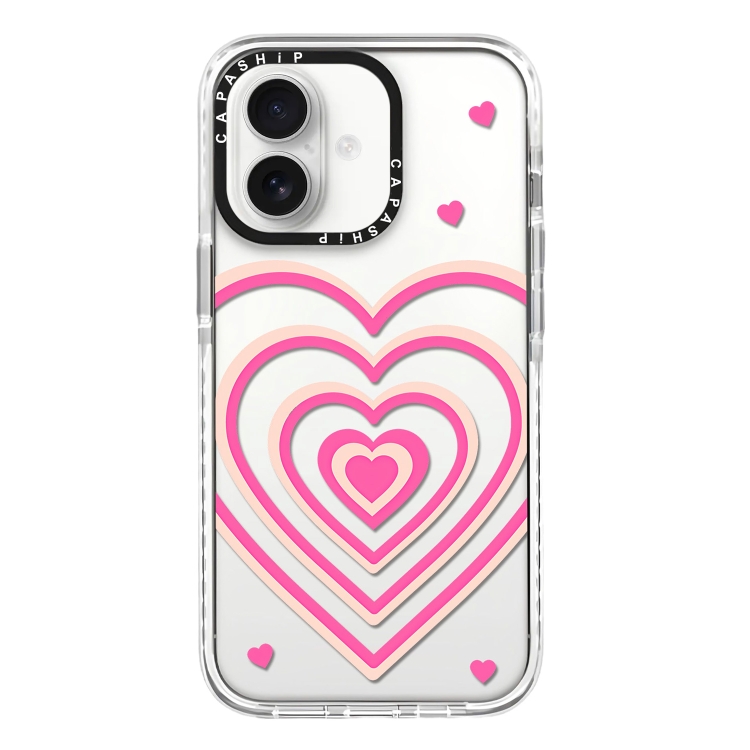 For iPhone 16 Simple Illustration Pattern Full Coverage Phone Case(3D Love)