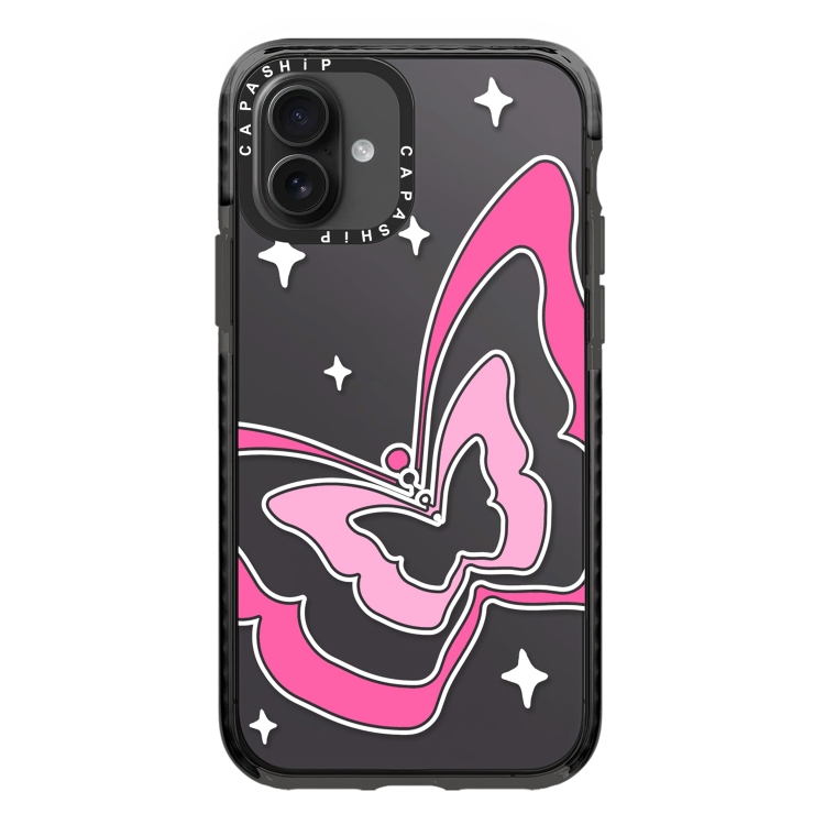 For iPhone 16 Simple Illustration Pattern Full Coverage Phone Case(Butterfly)
