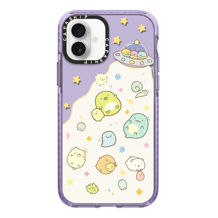 For iPhone 16 Simple Illustration Pattern Full Coverage Phone Case(Corner Creature A)