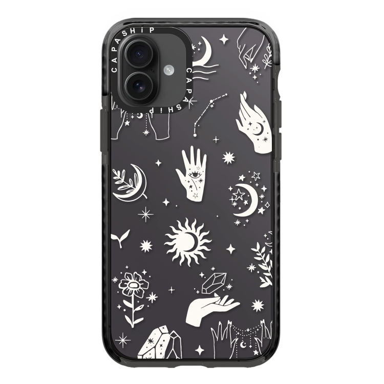 For iPhone 16 Simple Illustration Pattern Full Coverage Phone Case(Cosmic Eye B)