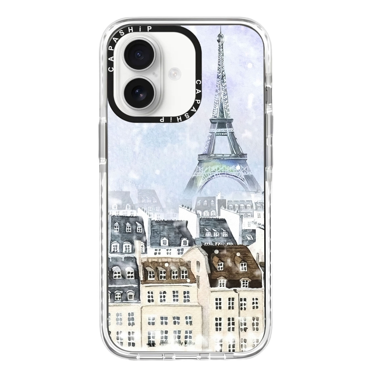 For iPhone 16 Simple Illustration Pattern Full Coverage Phone Case(Earlysnow A)