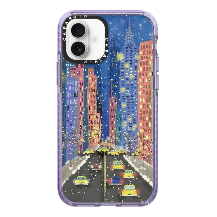 For iPhone 16 Simple Illustration Pattern Full Coverage Phone Case(Earlysnow C)
