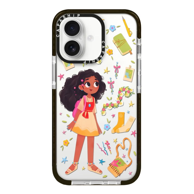 For iPhone 16 Simple Illustration Pattern Full Coverage Phone Case(Girls Wardrobe B)