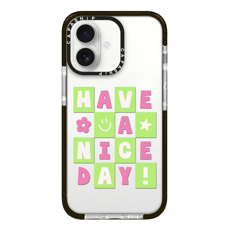 For iPhone 16 Simple Illustration Pattern Full Coverage Phone Case(Good Day A)