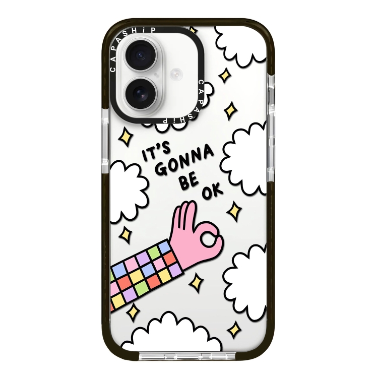 For iPhone 16 Simple Illustration Pattern Full Coverage Phone Case(Happy Party B)