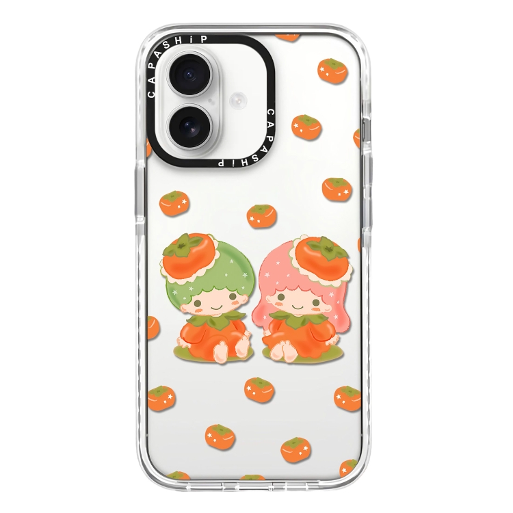 For iPhone 16 Simple Illustration Pattern Full Coverage Phone Case(Twin Stars A)