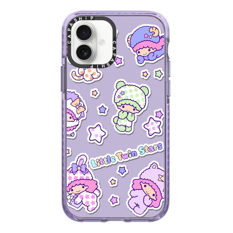 For iPhone 16 Simple Illustration Pattern Full Coverage Phone Case(Twin Stars C)