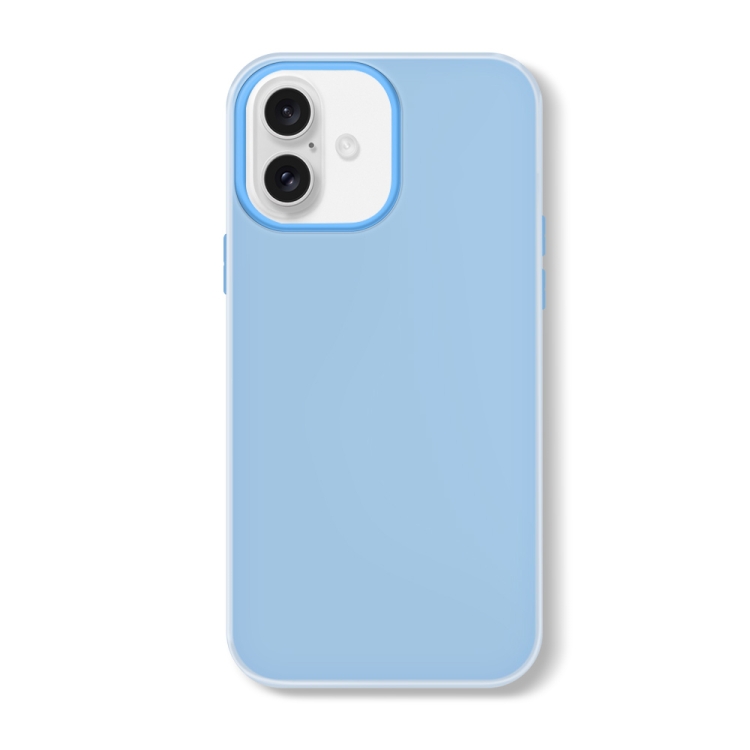 For iPhone 16 Skin Feeling Jelly Series TPU + PC Full Coverage Phone Case(Blue)