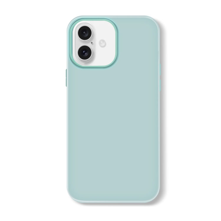 For iPhone 16 Skin Feeling Jelly Series TPU + PC Full Coverage Phone Case(Light Green)