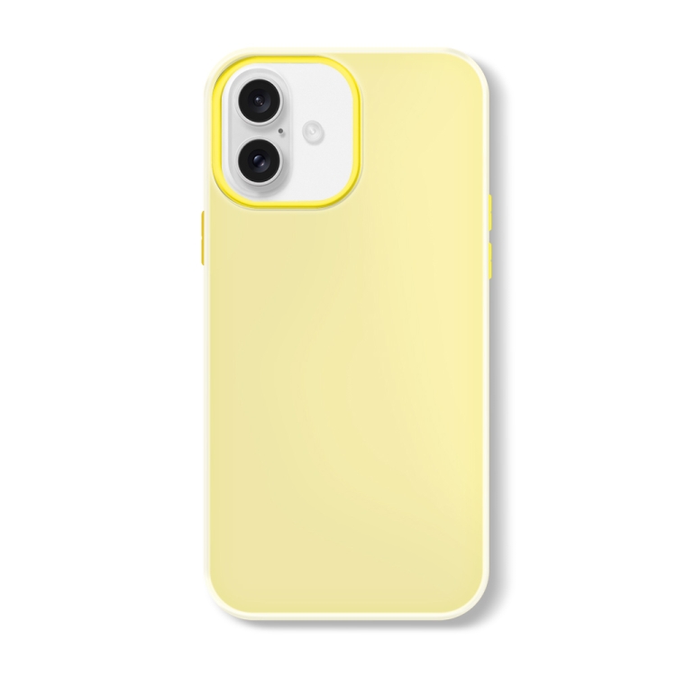 For iPhone 16 Skin Feeling Jelly Series TPU + PC Full Coverage Phone Case(Yellow)