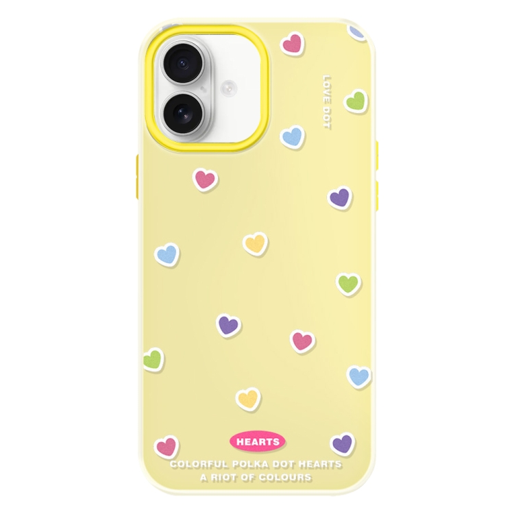 For iPhone 16 Skin Feeling Jelly TPU Hybrid PC Phone Case(Color Love Yellow)