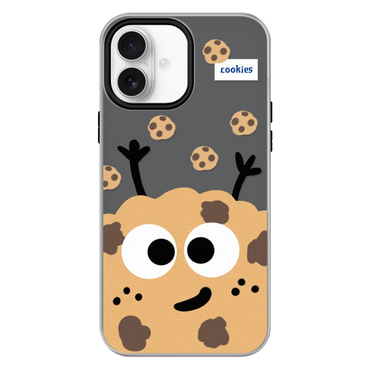 For iPhone 16 Skin Feeling Jelly TPU Hybrid PC Phone Case(Cookie Black)