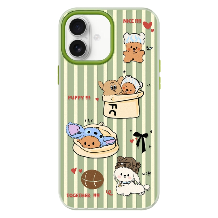 For iPhone 16 Skin Feeling Jelly TPU Hybrid PC Phone Case(Doghouse Green)