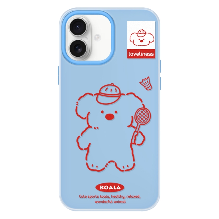For iPhone 16 Skin Feeling Jelly TPU Hybrid PC Phone Case(Koala Blue)