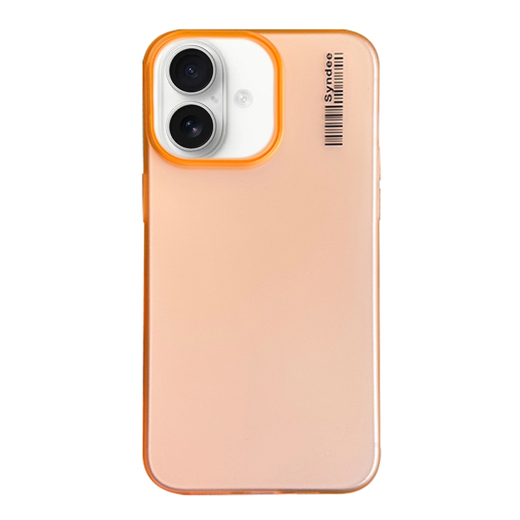 For iPhone 16 Soft Sandy Skin Feel Translucent PC Phone Case(Orange)
