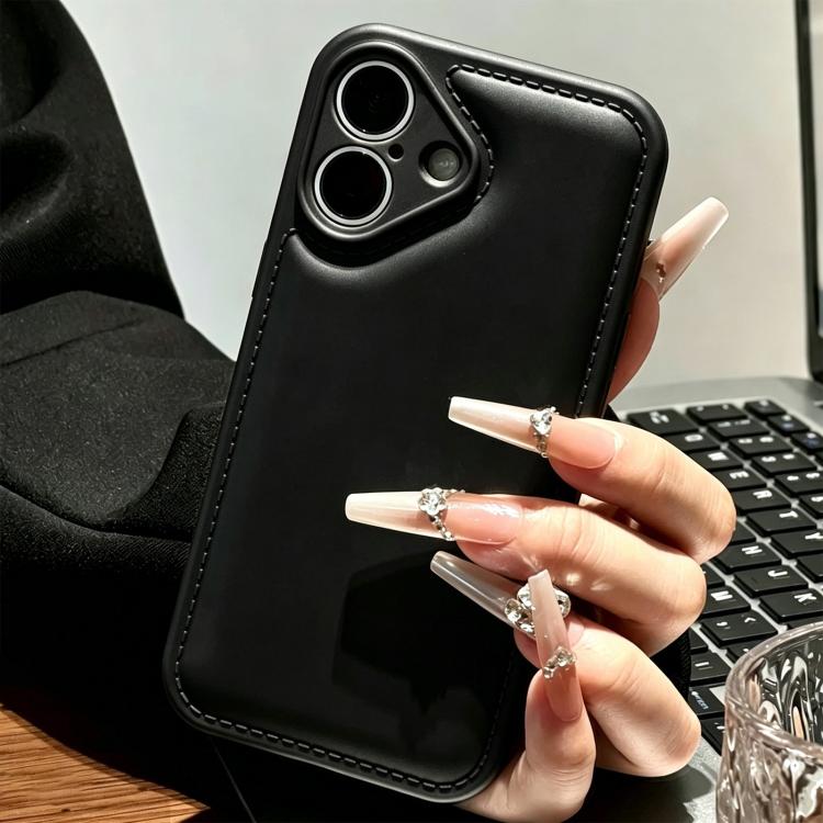 For iPhone 16 Solid Color Shockproof Air-Cushion TPU Phone Case(Black)