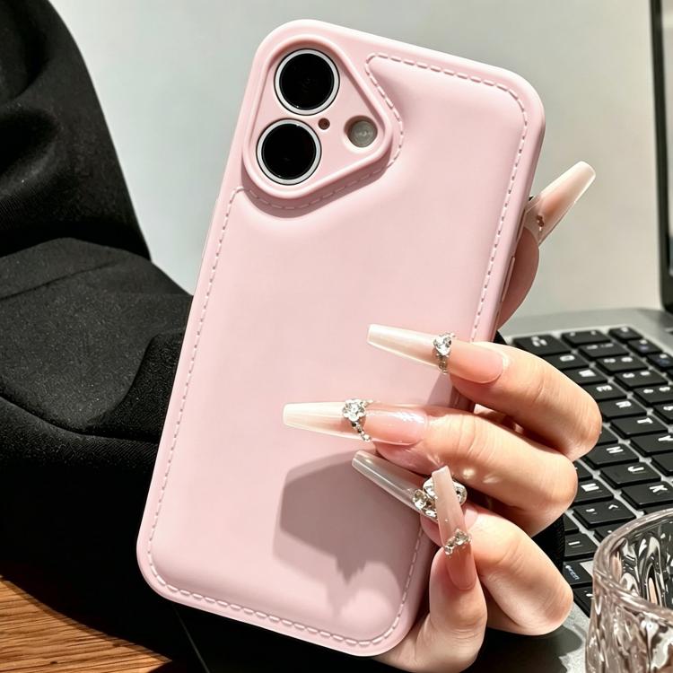 For iPhone 16 Solid Color Shockproof Air-Cushion TPU Phone Case(Pink)