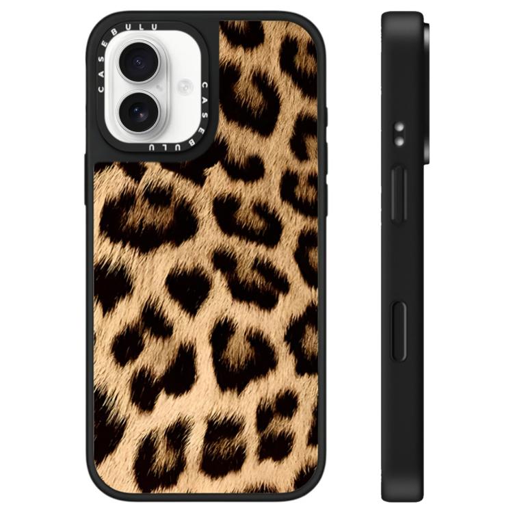 For iPhone 16 Stars Leopard Series Pattern Mirror Phone Case(Classic Leopard)