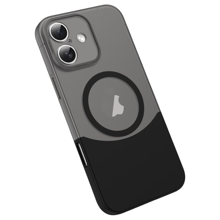 For iPhone 16 Tenon-and-mortise Splicing Magnetic PC Phone Case(Black)