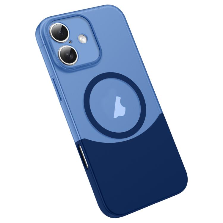 For iPhone 16 Tenon-and-mortise Splicing Magnetic PC Phone Case(Sapphire Blue)