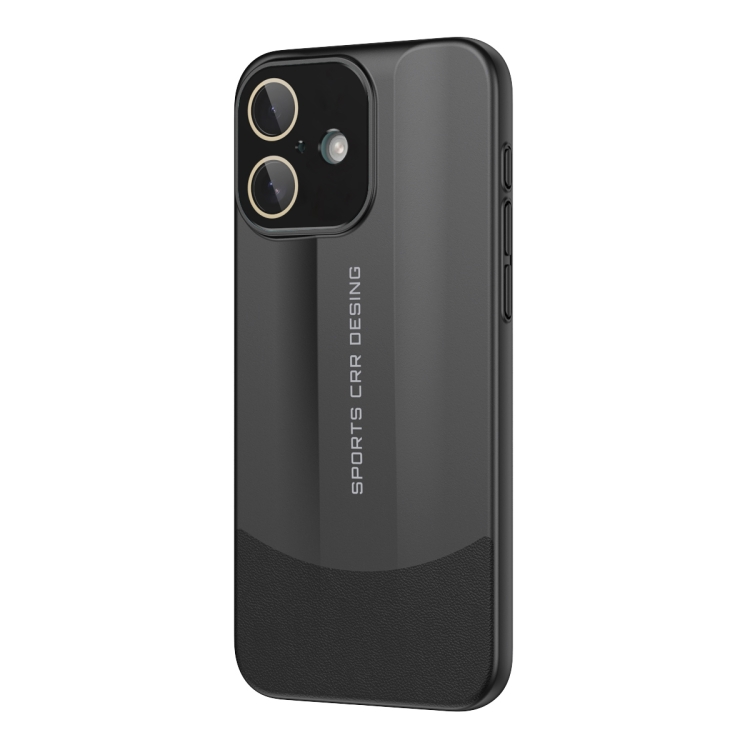 For iPhone 16 Vegetarian Leather Series Skin Feel Full Coverage Phone Case(Black)