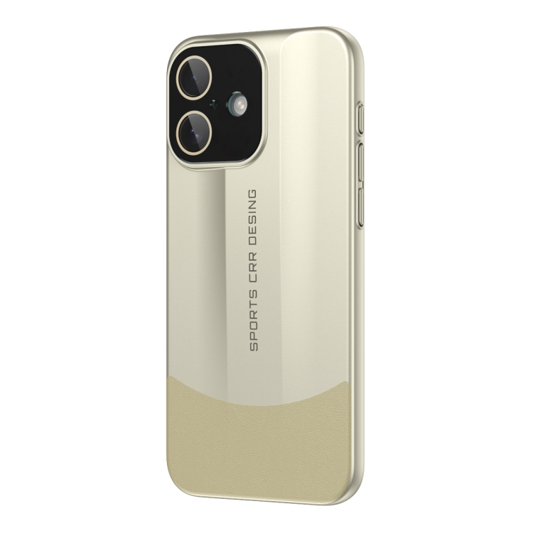 For iPhone 16 Vegetarian Leather Series Skin Feel Full Coverage Phone Case(Gold)