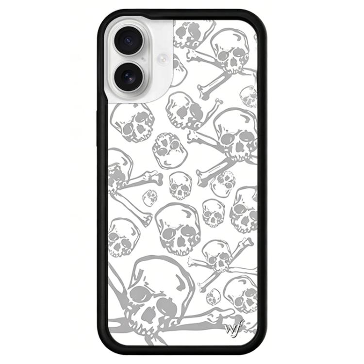 For iPhone 16 WildFlow Clock Sheep Series Pattern Phone Case(Fashion Skulls)