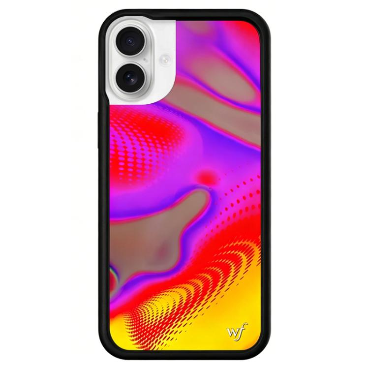 For iPhone 16 WildFlow Clock Sheep Series Pattern Phone Case(Thermal Image)