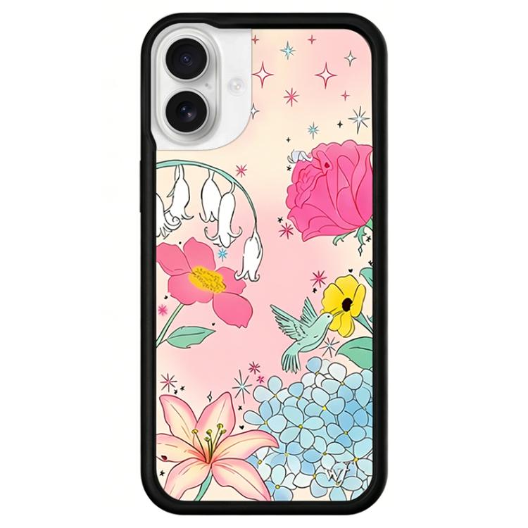 For iPhone 16 WildFlow Floral Series Pattern Phone Case(Blue Bell Dream)