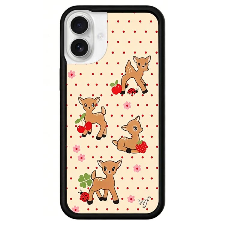 For iPhone 16 WildFlow Floral Series Pattern Phone Case(Cute Deer)