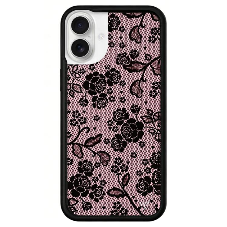 For iPhone 16 WildFlow Party Series Pattern Phone Case(Floral Lace)