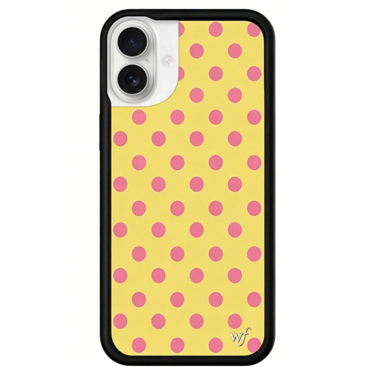 For iPhone 16 WildFlow Party Series Pattern Phone Case(Yellow Dots)