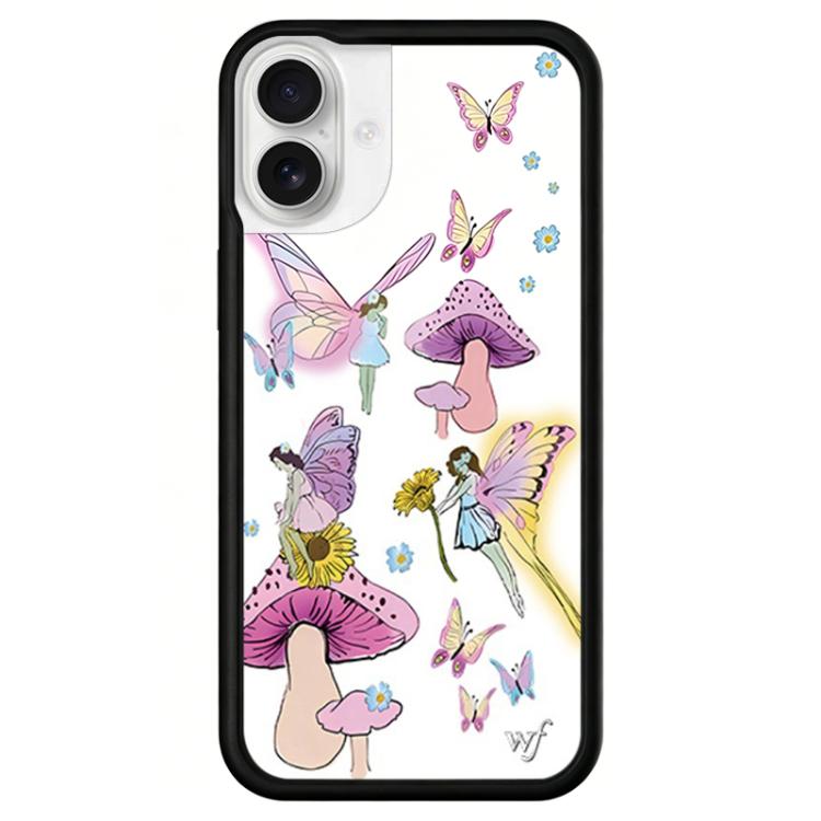 For iPhone 16 WildFlow Red Star Series Pattern Phone Case(Butterfly Girls)