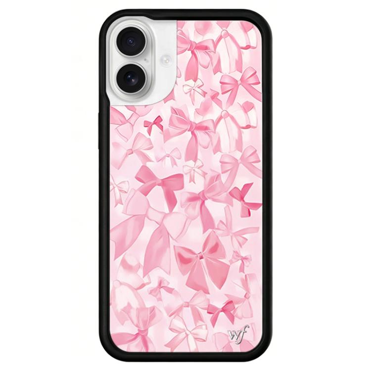 For iPhone 16 WildFlow Red Star Series Pattern Phone Case(Floral Bow)