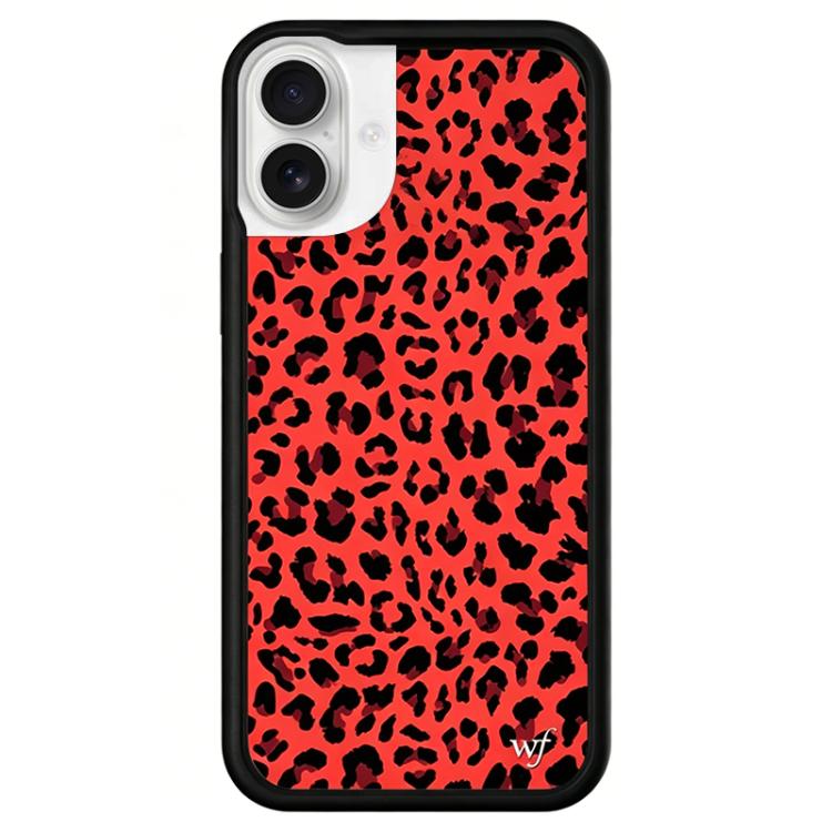 For iPhone 16 WildFlow Stars Series Pattern Phone Case(Blazing Leopard Print)