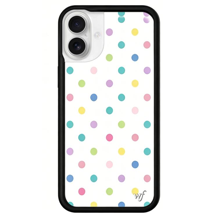 For iPhone 16 WildFlow Stars Series Pattern Phone Case(Colorful Dots)
