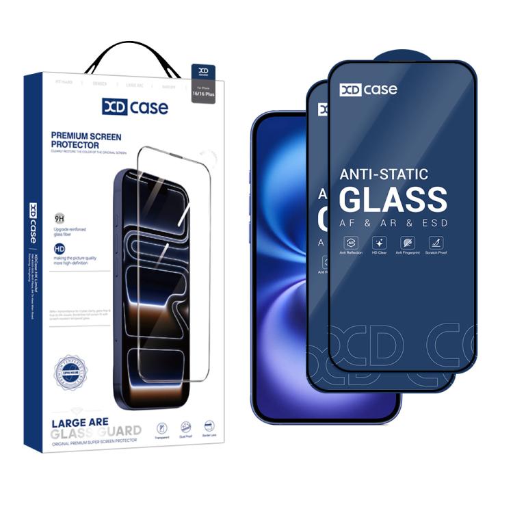 For iPhone 16 XDcase 2pcs / Pack Silk Screen Printed HD Tempered Glass Film