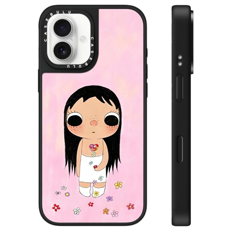For iPhone 16 YUY Series Pattern Mirror Phone Case(Flowers YUY)