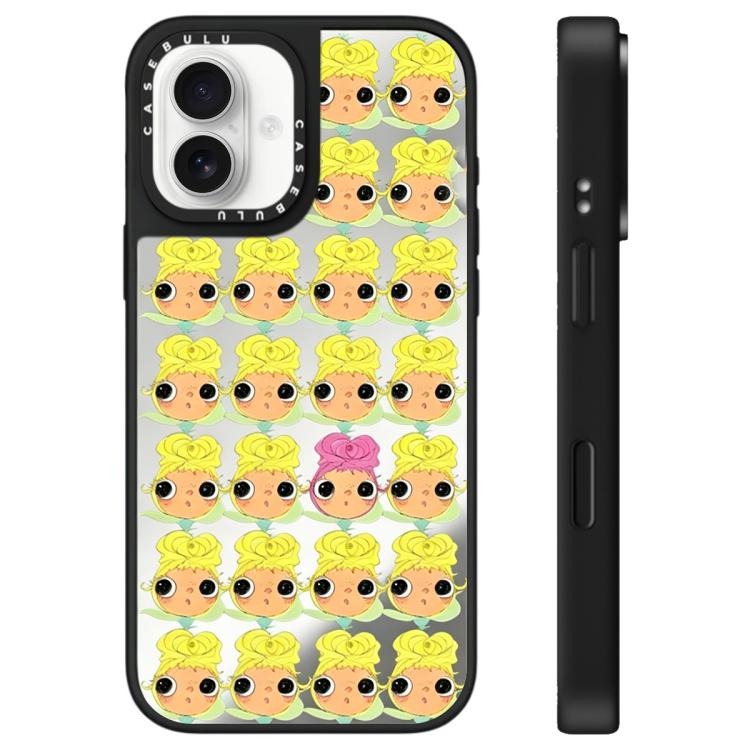 For iPhone 16 YUY Series Pattern Mirror Phone Case(YUY Rose Heads)