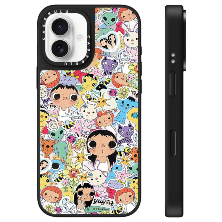 For iPhone 16 YUY Series Pattern Mirror Phone Case(YUY Stars Animals)